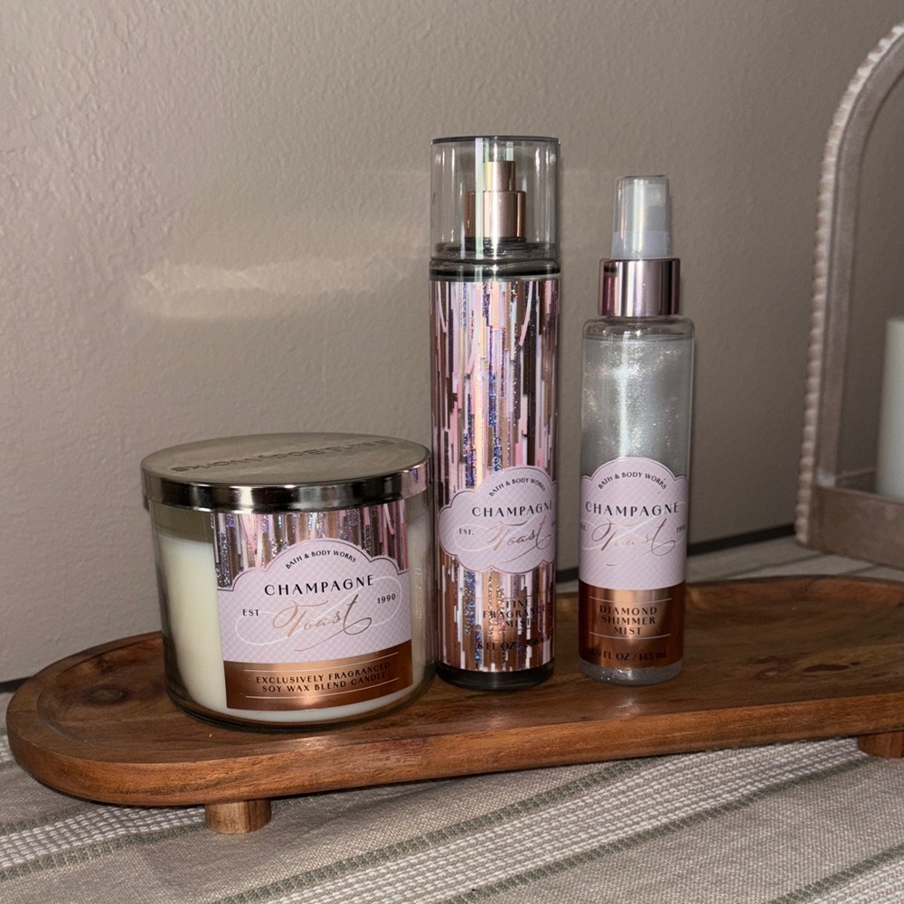 Champagne Toast Candle and Spray Set